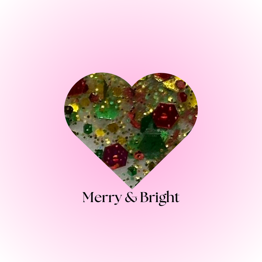 MERRY & BRIGHT- GLITTER ACRYLIC